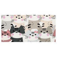 Cute Cat Couple Seamless Pattern Cartoon Banner And Sign 8  X 4  by Semog4