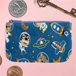 Seamless Pattern Funny Astronaut Outer Space Transportation Large Coin Purse Front