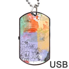 Scrapbook Paris Vintage France Dog Tag Usb Flash (two Sides) by Salman4z