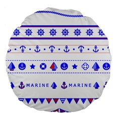 Marine Nautical Clip Art Large 18  Premium Round Cushions by Salman4z