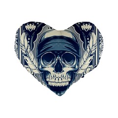 Skull Drawing Standard 16  Premium Heart Shape Cushions by Salman4z