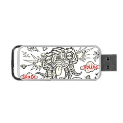 Drawing Clip Art Hand Painted Abstract Creative Space Squid Radio Portable Usb Flash (two Sides) by Salman4z