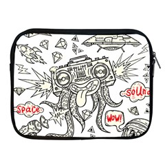 Drawing Clip Art Hand Painted Abstract Creative Space Squid Radio Apple Ipad 2/3/4 Zipper Cases by Salman4z
