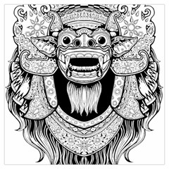 Balinese Art Barong Drawing Bali White Background People Lightweight Scarf  by Salman4z