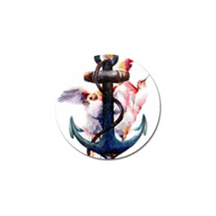 Anchor Watercolor Painting Tattoo Art Anchors And Birds Golf Ball Marker by Salman4z