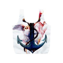 Anchor Watercolor Painting Tattoo Art Anchors And Birds Full Print Recycle Bag (s) by Salman4z