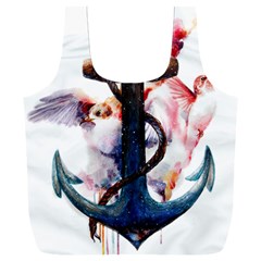 Anchor Watercolor Painting Tattoo Art Anchors And Birds Full Print Recycle Bag (xxxl) by Salman4z
