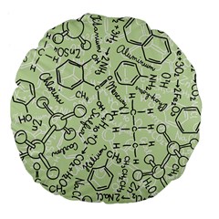 Multicolored Chemical Bond Illustration Chemistry Formula Science Large 18  Premium Flano Round Cushions by Salman4z