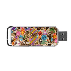 Multicolored Doodle Art Wallpaper Portable Usb Flash (one Side) by Salman4z