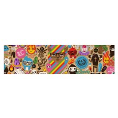 Multicolored Doodle Art Wallpaper Oblong Satin Scarf (16  X 60 ) by Salman4z