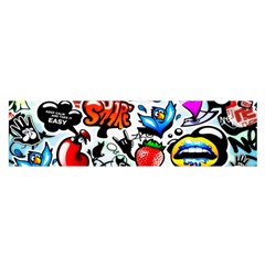 Graffiti Art Cartoon Comic Oblong Satin Scarf (16  X 60 ) by Salman4z
