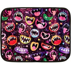 Funny Monster Mouths Two Sides Fleece Blanket (mini) by Salman4z