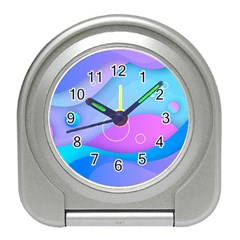 Colorful Blue Purple Wave Travel Alarm Clock by Salman4z