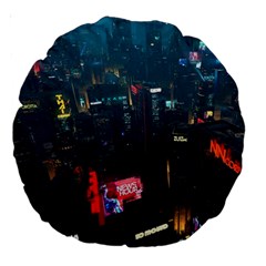 Cityscape Digital Art Large 18  Premium Round Cushions by Salman4z