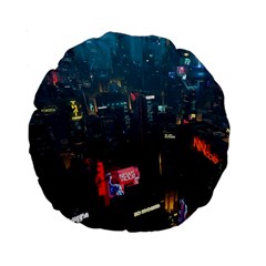 Cityscape Digital Art Standard 15  Premium Flano Round Cushions by Salman4z