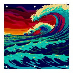 Tsunami Waves Ocean Sea Nautical Nature Water 9 Banner And Sign 3  X 3  by Jancukart