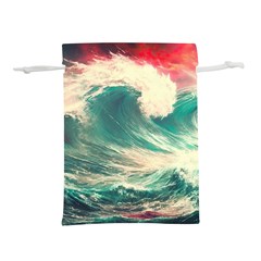 Storm Tsunami Waves Ocean Sea Nautical Nature 2 Lightweight Drawstring Pouch (s) by Jancukart