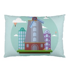 Amsterdam Landmark Landscape Pillow Case (two Sides) by Sudheng