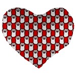 Red And White cat Paws Large 19  Premium Heart Shape Cushions Front