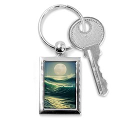 Ocean Sea Waves Tide Key Chain (rectangle) by Simbadda