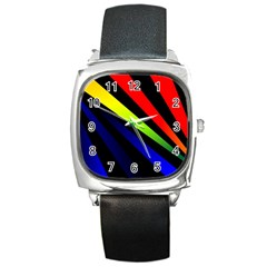 Graphic Design Computer Graphics Square Metal Watch by Celenk
