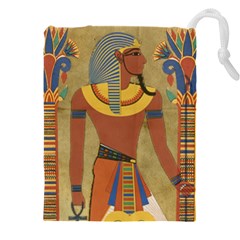 Egyptian Tutunkhamun Pharaoh Design Drawstring Pouch (5xl) by Celenk