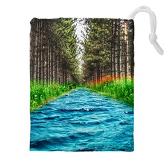 River Forest Landscape Nature Drawstring Pouch (5xl) by Celenk