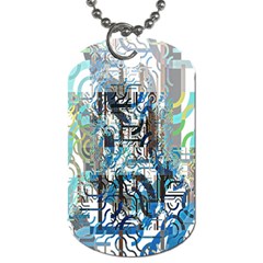Abstract Acrylic Color Texture Watercolor Creative Dog Tag (two Sides) by Uceng