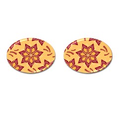 Flower Mandala Template Sketch Drawing Art Cufflinks (oval) by Uceng