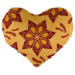 Flower Mandala Template Sketch Drawing Art Large 19  Premium Flano Heart Shape Cushions Back