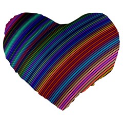 Multicolored Stripe Curve Striped Background Large 19  Premium Flano Heart Shape Cushions by Uceng