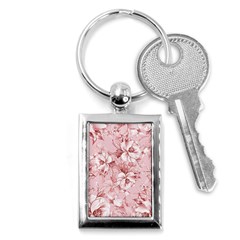 Flower Flowers Floral Flora Naturee Pink Pattern Key Chain (rectangle) by Jancukart