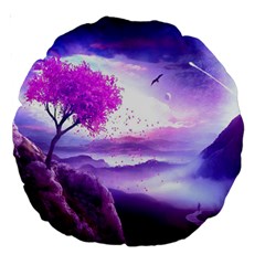 Fantasy World Large 18  Premium Round Cushions by Salman4z