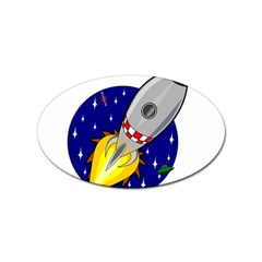 Rocket Ship Launch Vehicle Moon Sticker (oval) by Salman4z