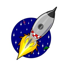 Rocket Ship Launch Vehicle Moon Play Mat (rectangle) by Salman4z