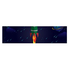 Rocket Halftone Astrology Astronaut Oblong Satin Scarf (16  X 60 ) by Salman4z