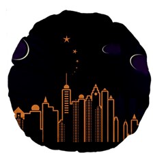 Skyscraper Town Urban Towers Large 18  Premium Round Cushions by Salman4z