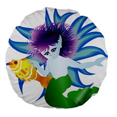 Mermaid Fantasy Undersea Merman Large 18  Premium Round Cushions by Salman4z