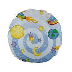 Science Fiction Outer Space Standard 15  Premium Flano Round Cushions by Salman4z