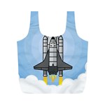 Rocket Shuttle Spaceship Science Full Print Recycle Bag (M) Back