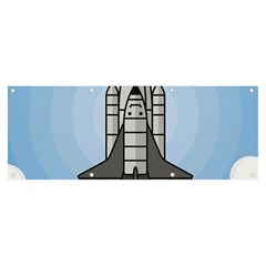 Rocket Shuttle Spaceship Science Banner And Sign 8  X 3  by Salman4z