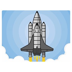 Rocket Shuttle Spaceship Science Two Sides Premium Plush Fleece Blanket (extra Small) by Salman4z