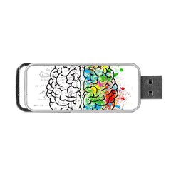 Brain Mind Psychology Idea Drawing Portable Usb Flash (two Sides) by Salman4z