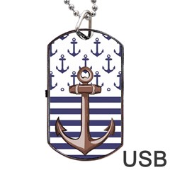 Anchor Background Design Dog Tag Usb Flash (two Sides) by Salman4z