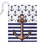 Anchor Background Design Drawstring Pouch (5XL) Back