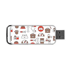 Vector Thin Line Art Vet Seamless Pattern Portable Usb Flash (two Sides) by Salman4z