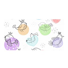 Cartoon Bird Cute Doodle Bird Satin Wrap 35  X 70  by Salman4z