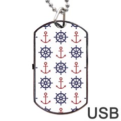 Nautical Seamless Pattern Dog Tag Usb Flash (one Side) by Salman4z