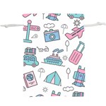 Transportation Seamless Pattern Lightweight Drawstring Pouch (XL) Back