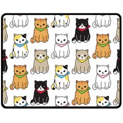 Cat Kitten Seamless Pattern Fleece Blanket (medium) by Salman4z